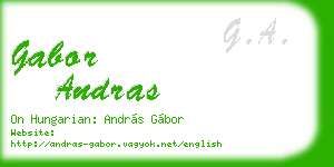 gabor andras business card